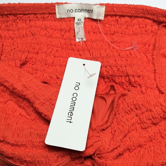 No Comment Orange Strapless Ribbed Midi Bodycon Dress for Cocktail XL NWT - Picture 5 of 9